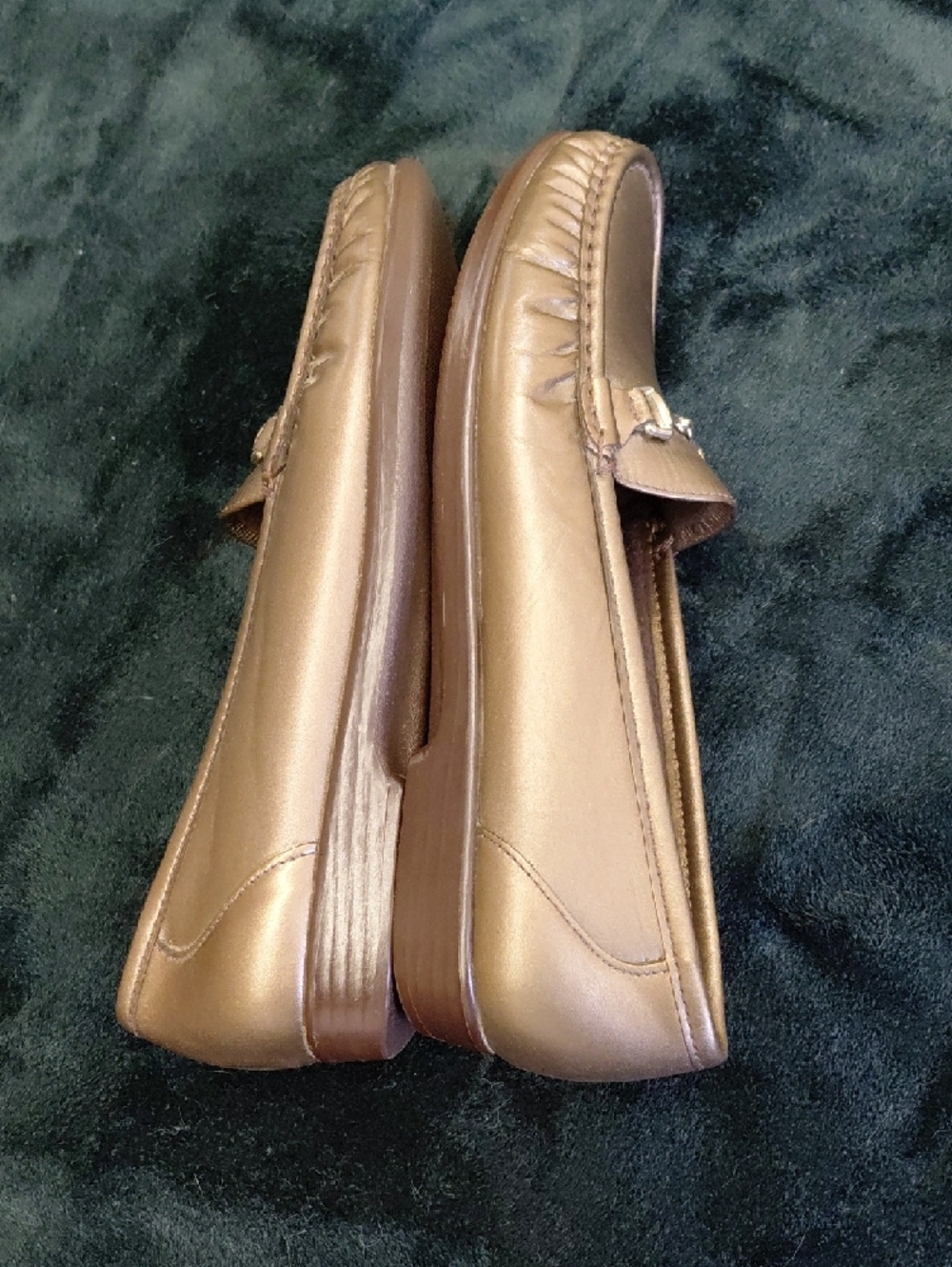 SAS Metallic Bronze Loafers with Horsebit Accent NWOT 10 NARROW - Picture 7 of 8